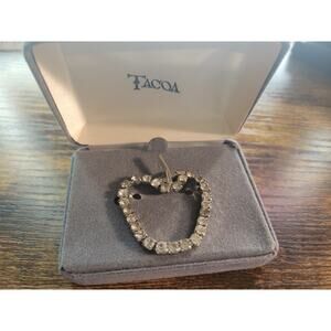 Vintage rhinestone apple shaped brooch by Tacoa